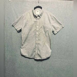 Levi's Men's Classic Grey Short Sleeve Button Down Shirt Size L Cotton Casual